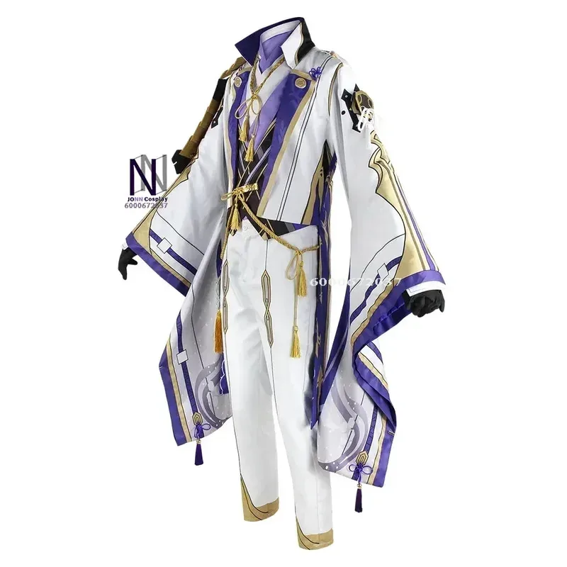 DY20Game Genshin Impact Kamisato Ayato أزياء تنكرية زي موحد شعر مستعار أنيمي أزياء الهالوين أزياء رجالية أزياء تنكرية جديدة Arr