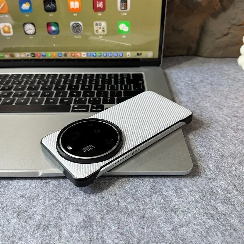 

Чехол для Xiaomi 15 Ultra 14, простой чехол из углеродного волокна с текстурой, без рамок, ПК, приятный для кожи чехол с защитой от падения для Xiaomi 15 14 Ultra Funda