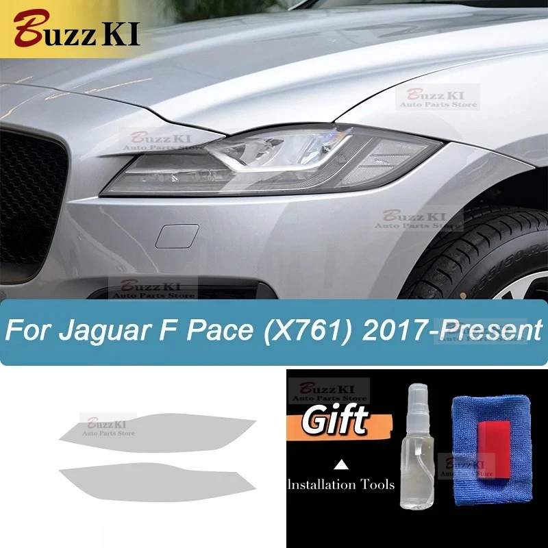 

Для Jaguar F Pace X761 2017-настоящее время, защитная пленка для фар автомобиля, задний фонарь, дымчатый черный оттенок, прозрачная наклейка из ТПУ для автомобиля