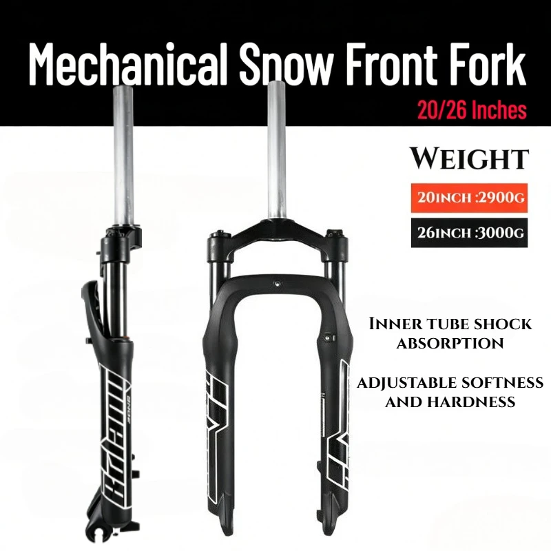 

BOLANY 20-inch / 26-inch 4.0 Fat Tire 135mm Front Fork Snowmobile & Beach Bike Spring Mechanical Front Fork Bicycle Snow Fork