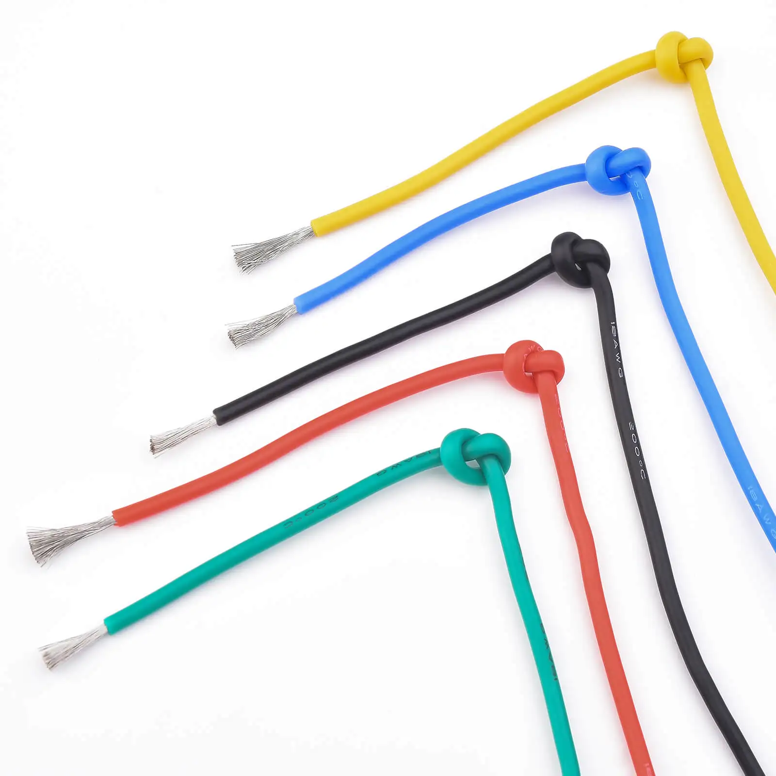 18 AWG Stranded Electrical Wire 18 Gauge Tinned Copper Wires Flexible Silicone Electric Hookup Wire Kit 5 Colors 16.4ft/5m Each
