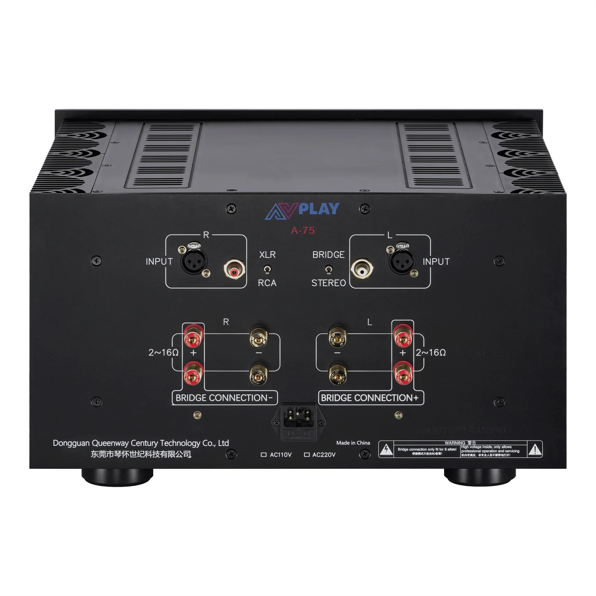 AVplay A-75 HIFI Class A 80~300W*2 Power Amp Amplifier Voltage Digital Temperature LCD Display Bridge 800W*1 A+B Output