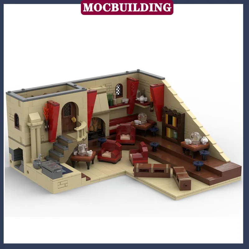 MOC Urban Architecture Classroom Model Building Blocks DIY Office Bookcase Collection Series Toy Gifts