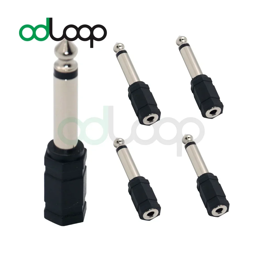 ODLOOP 5-Pack 6.35mm 1/4 Inch Male To 3.5mm 1/8 Inch Female Stereo Headphone Adapter for Guitars Amp, Amp Headphone Adapter