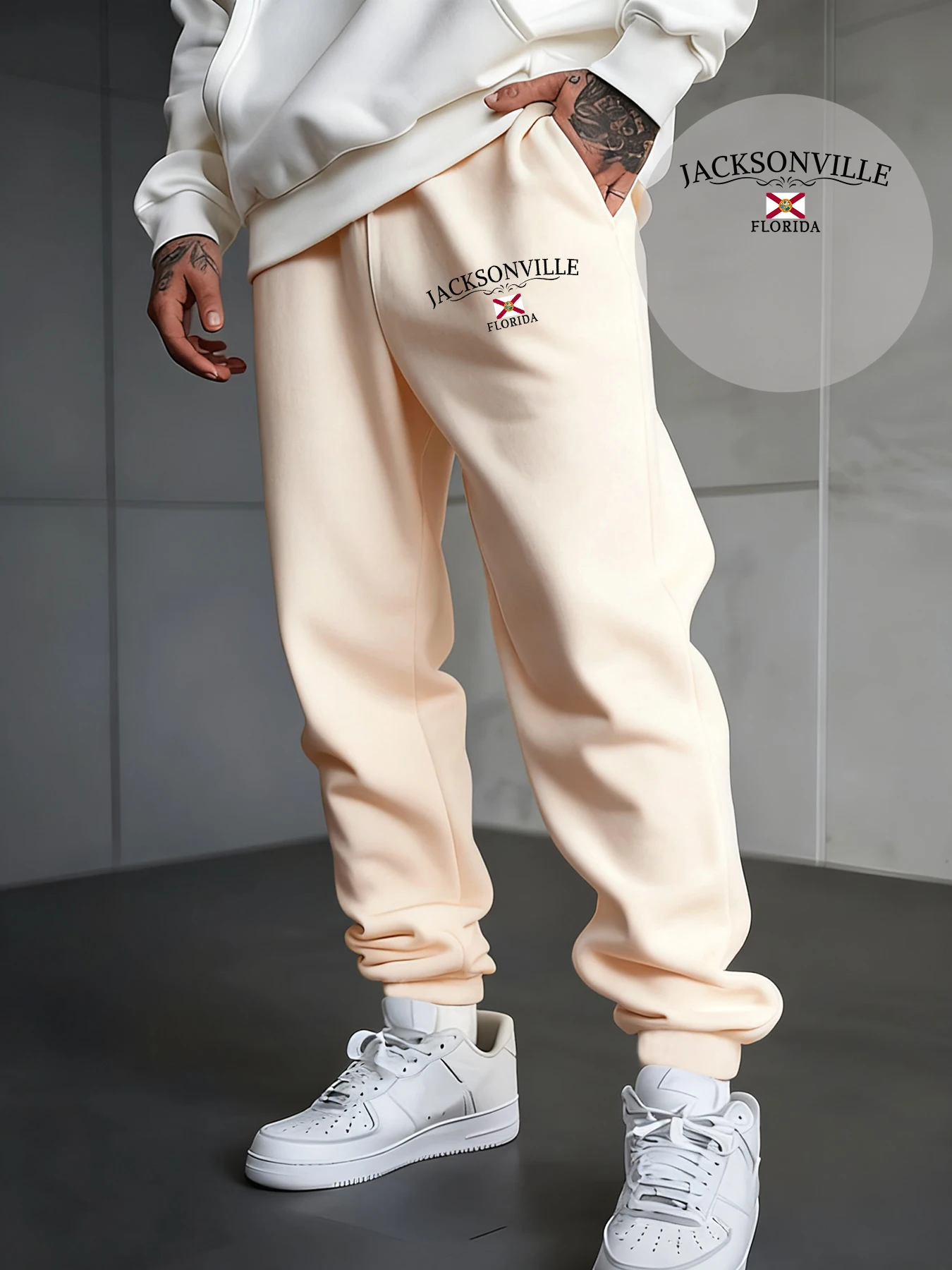 

Jacksonvittle Florida Letter Print Man Sweatpants Drawstring Pocket Trousers Street Autumn Pant Fashion Multicolor Jogging Pants