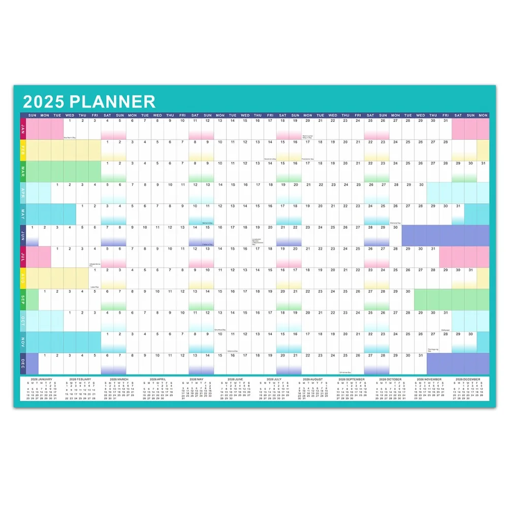 New Paper Planning Wall Calendar Erasable Multipurpose Plan Daily Calendar 2025 Memo Pad Planner Sheet Home Office