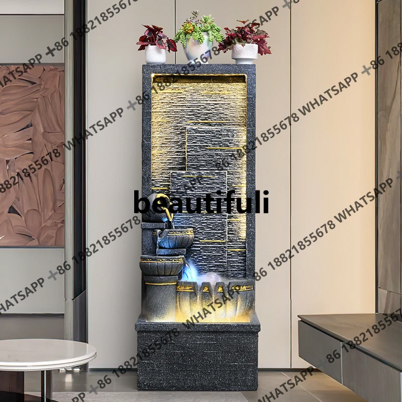 Flowing water fountain water curtain wall floor ornaments living room entrance office humidifier opening housewarming