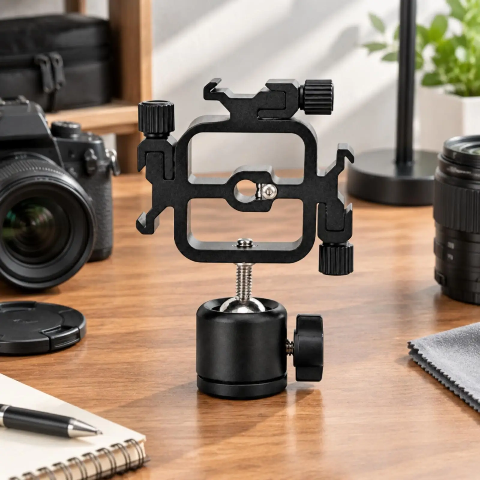 Multi-Function Flash Holder Portable Flash Holder with Ball Head Base Umbrella Mount Adapter Compact for Photographers