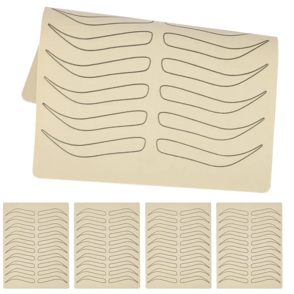 5Pcs Eyebrow Tattooing Practice Skin Silicone Realistic Touch Portable Tattooing Skin Training Sheet Professional Use