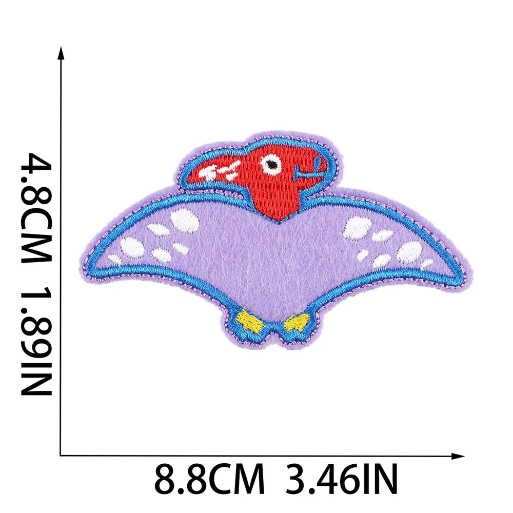 50Pcs Bulk Embroidered Patch Iron On Patches for Clothing Dinosaur Clothes Stickers Sewing Thermal Adhesive Applique Fusible