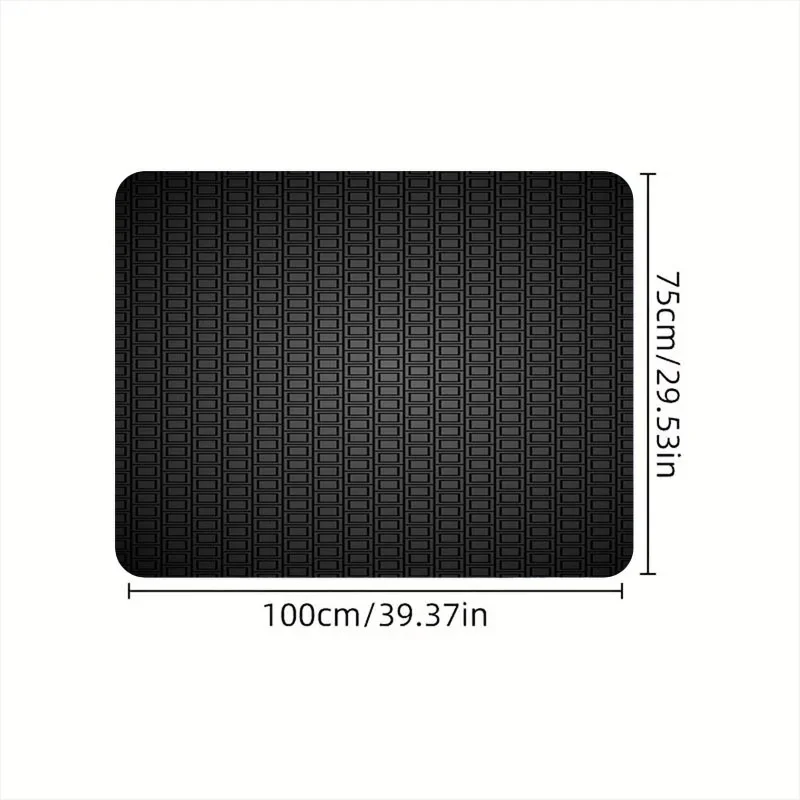 1 Stück Kofferraummatte, Polyester-Material, Schickes Modernes Dunkles Gittermuster, Passend für Auto-Innenausstattung, Langlebiger Laderaum-Schutz – Detail 2
