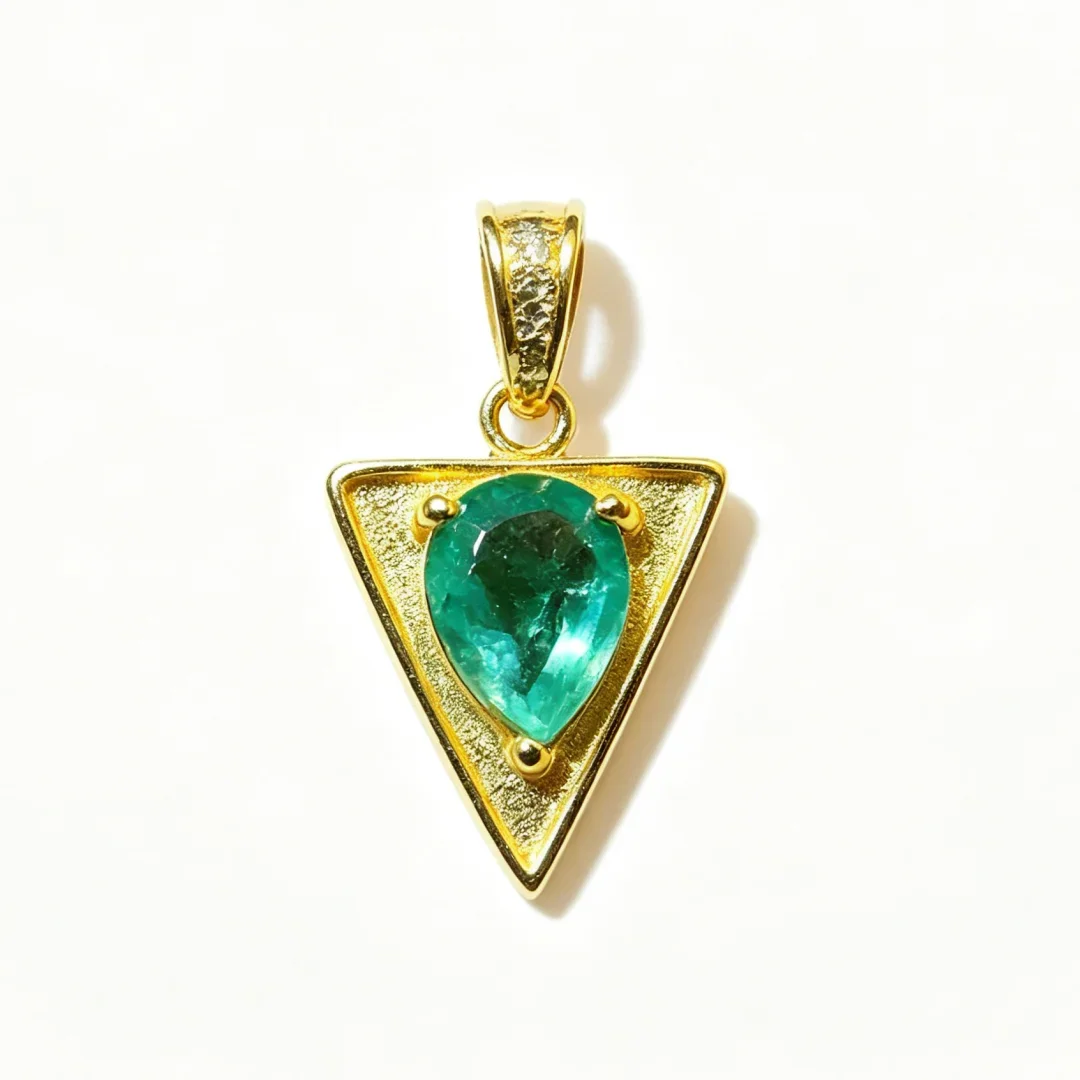 Waterdrop Design Natural Emerald Pendant S925 Silver Inlay Rich Saturated Green Premium Stone Daily Matching Jewelry