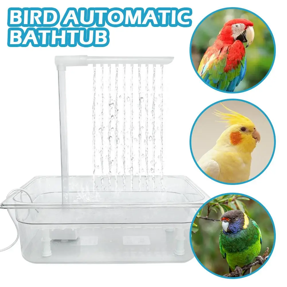 

Automatic Cycle Shower For Birds Parrot Automatic Bathtub Small Bird Bathing Artifact Electric USB Plug And Play Cleaning S R7I3