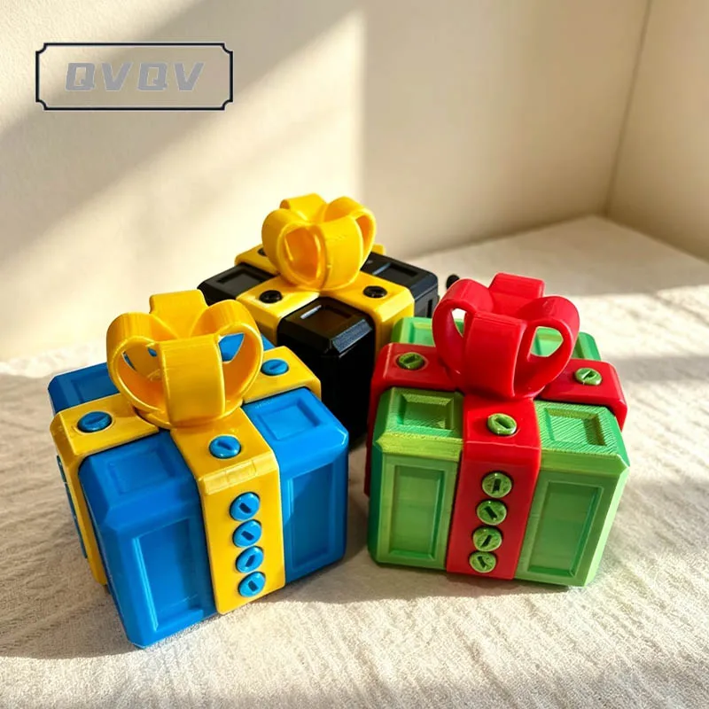 3D Printed Decorate Christmas Gift Box Funny Manual Assembly Of Screws Annoying Box Girl Party Packaging Boxes Desktop Ornament