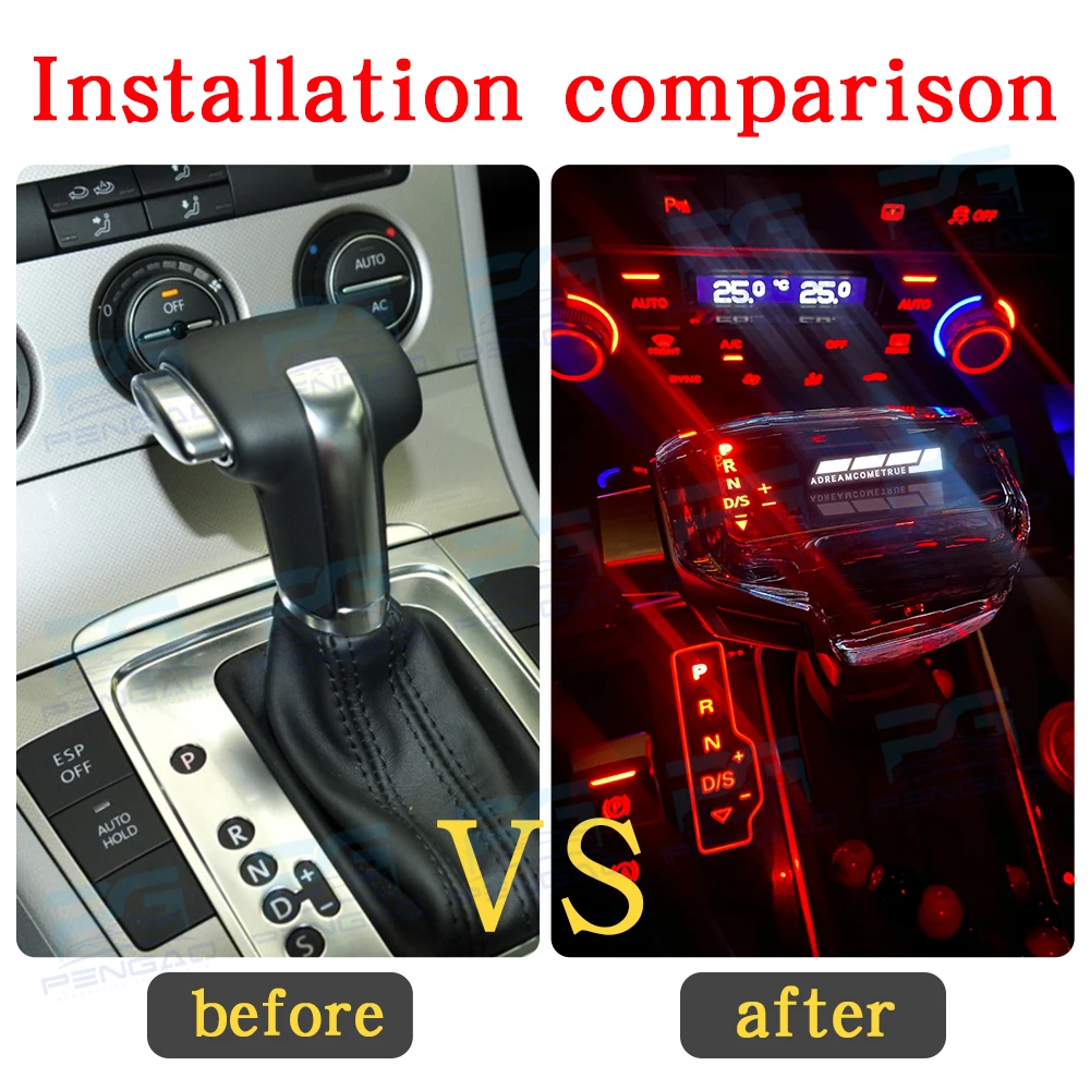 

For Volkswagen vw passat b8 golf 4 5 7 gti b6 cc golf 5 Crystal LED colorful gear shift knobs Pen handle gearbox car accessories