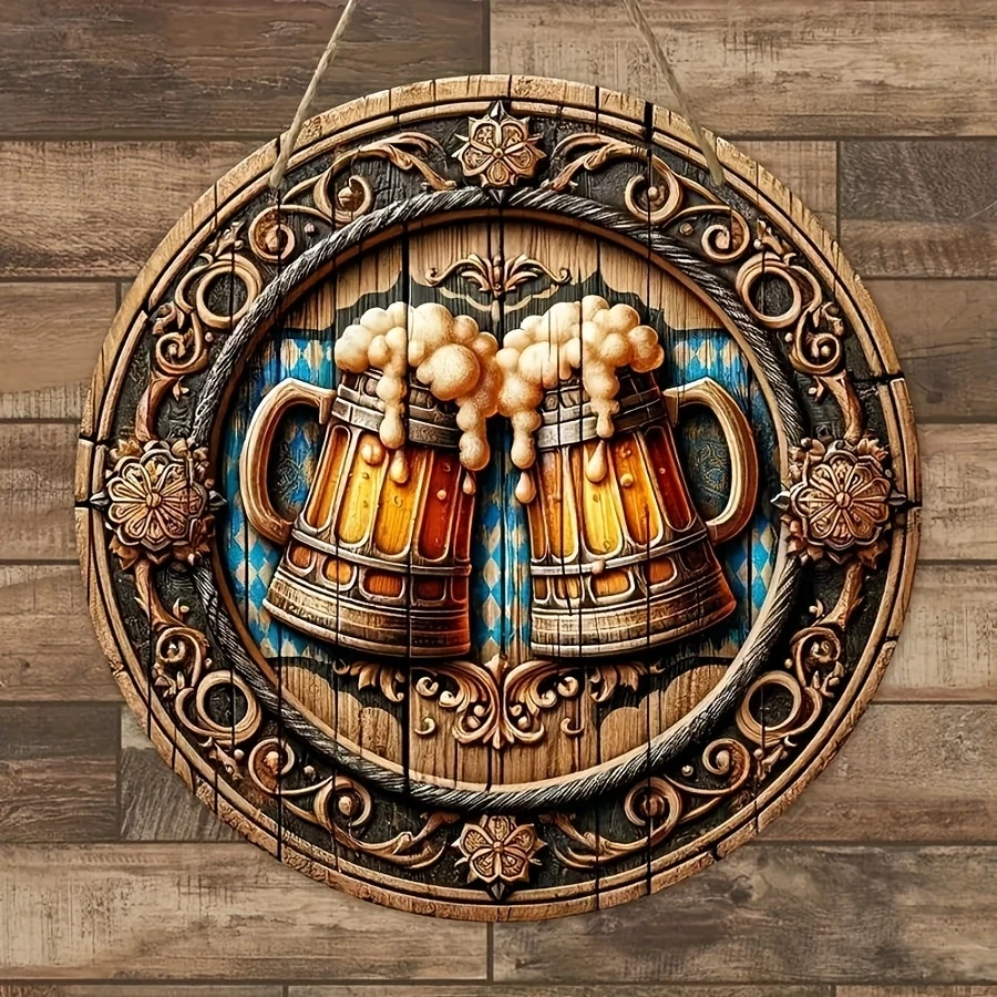 8in Flat Wooden Disc Bar Restaurant Cafe Wall Front Desk Decorated With Customer Photo Background Internet Blogger Photo Props