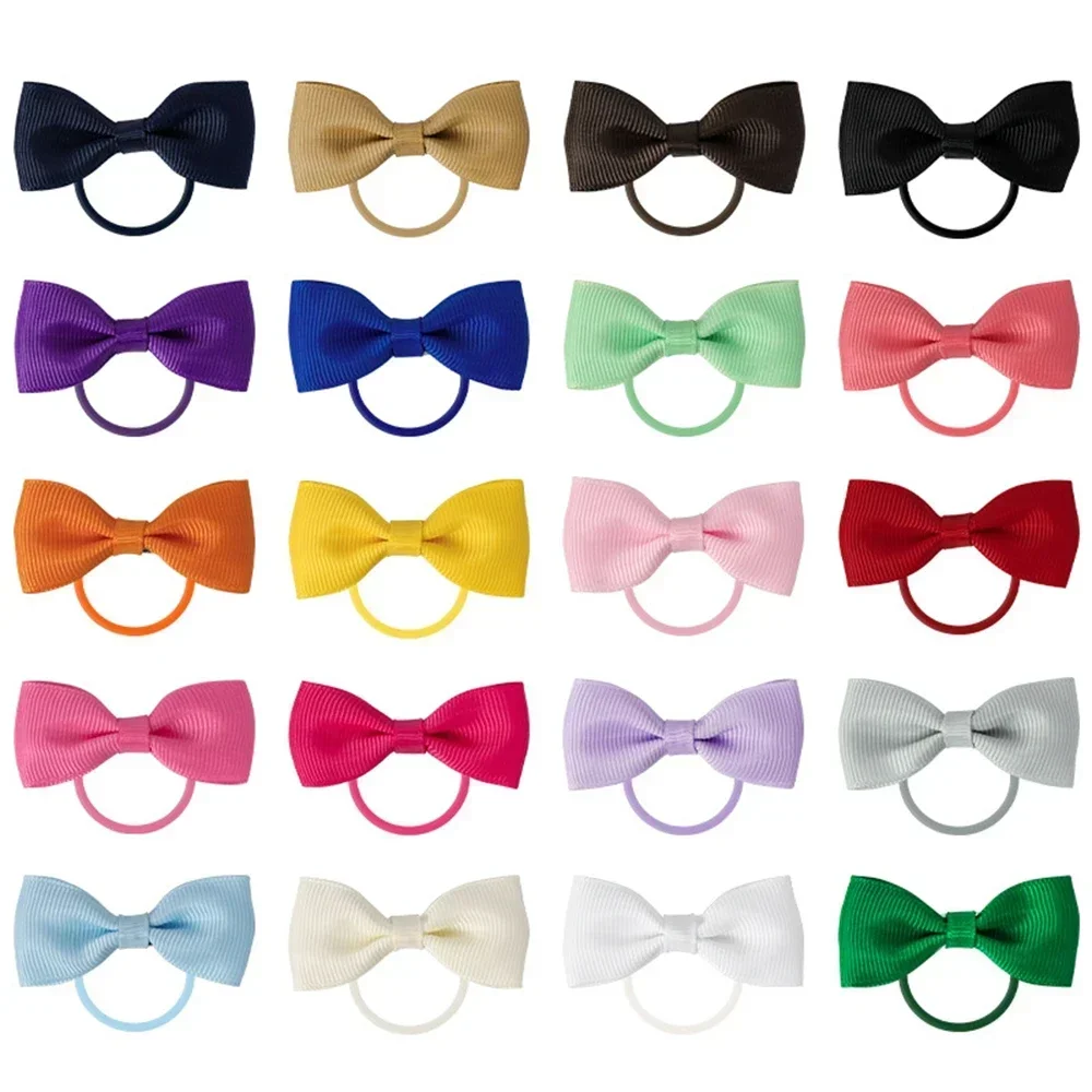 20pcs/lot Cute Hair Bows Elastic Scrunchie Hair Band for Kid Baby Girls Women Hair Rope Ponytail Holder Accessory Gift Set