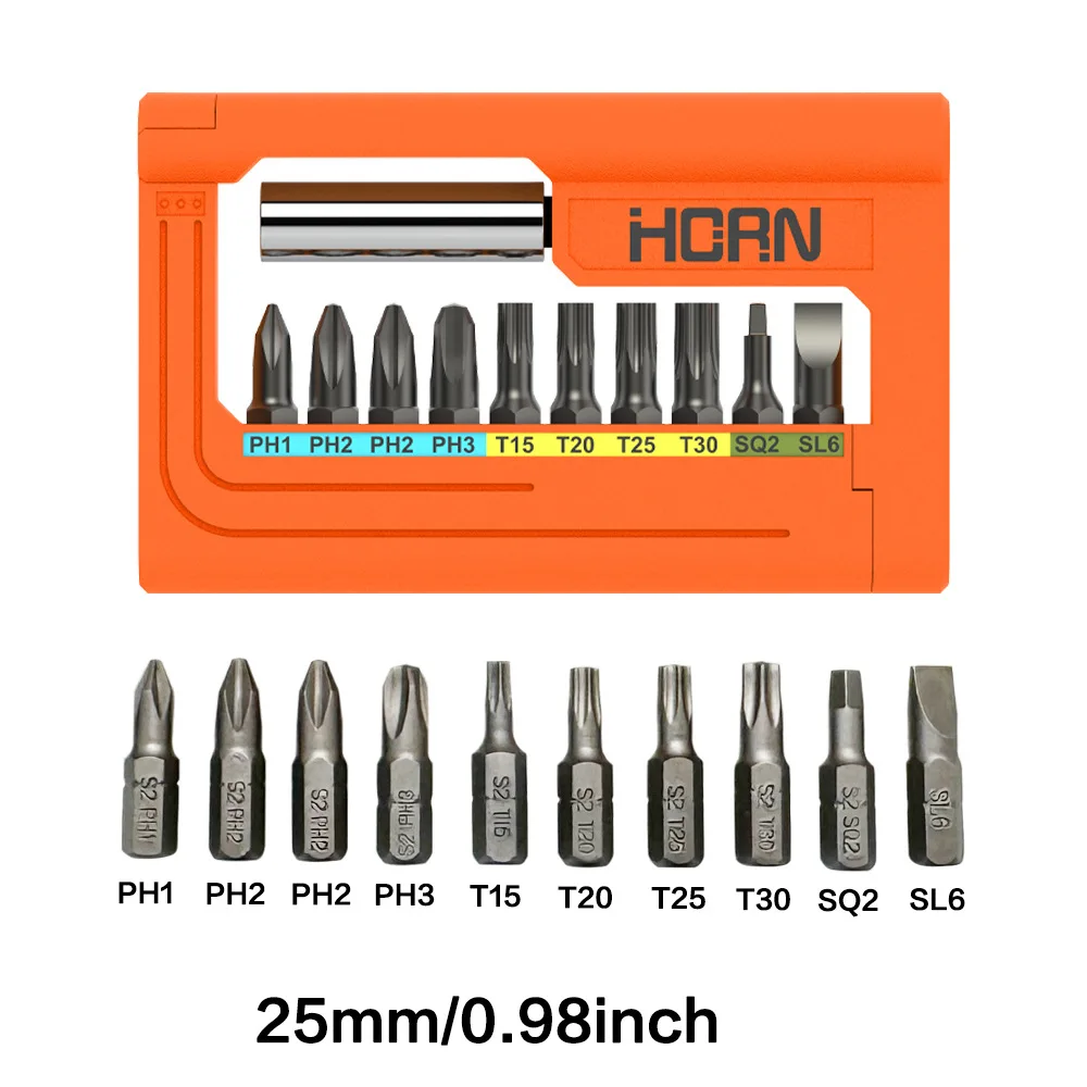 

[Durable Set] 10-in-1 Cr-V Steel Precision Bits - Electric Screwdriver Repair Kit - Portable Storage
