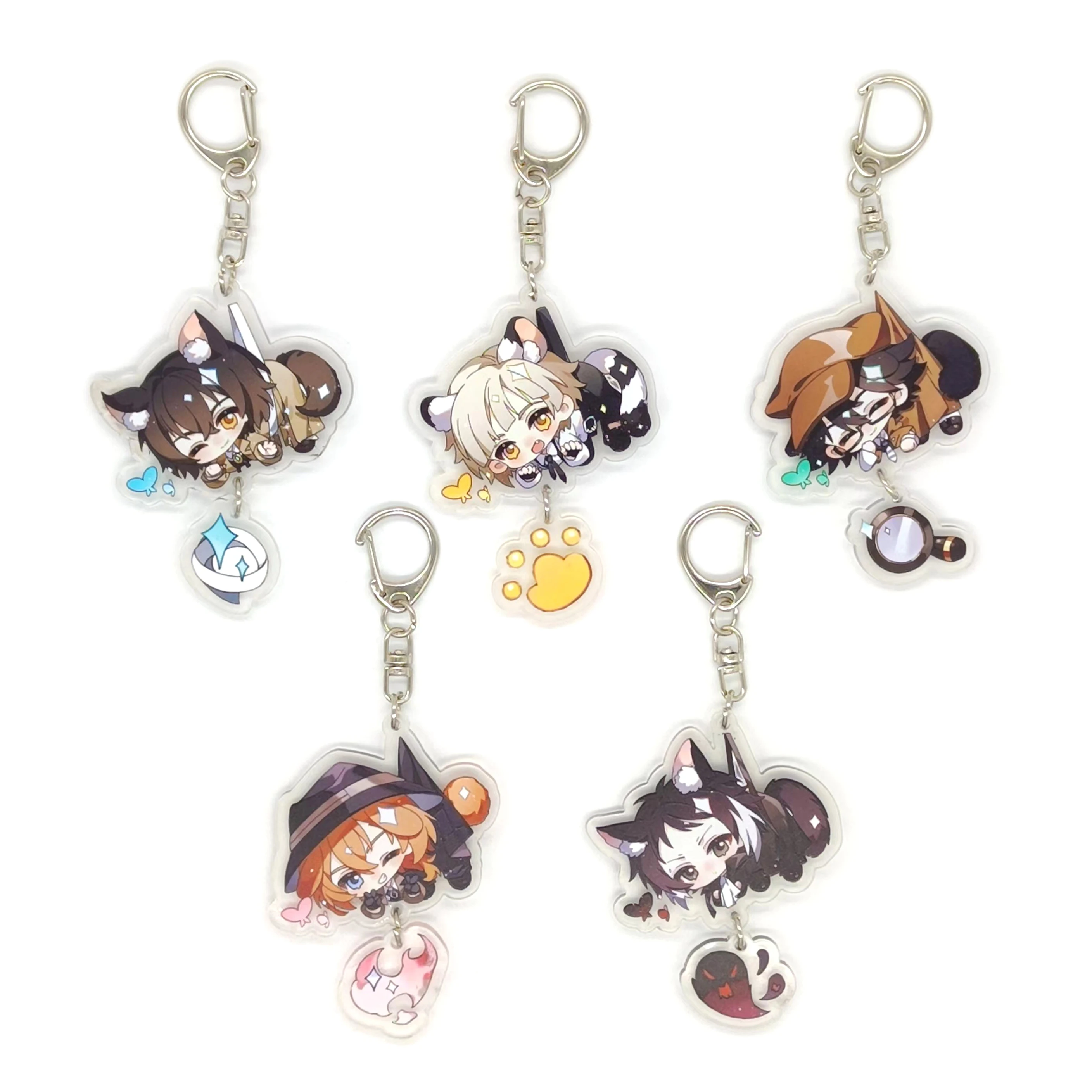 Anime Bungou Stray Dogs Acrylic Keychains Accessories Cute Bag Pendant for fans gifts