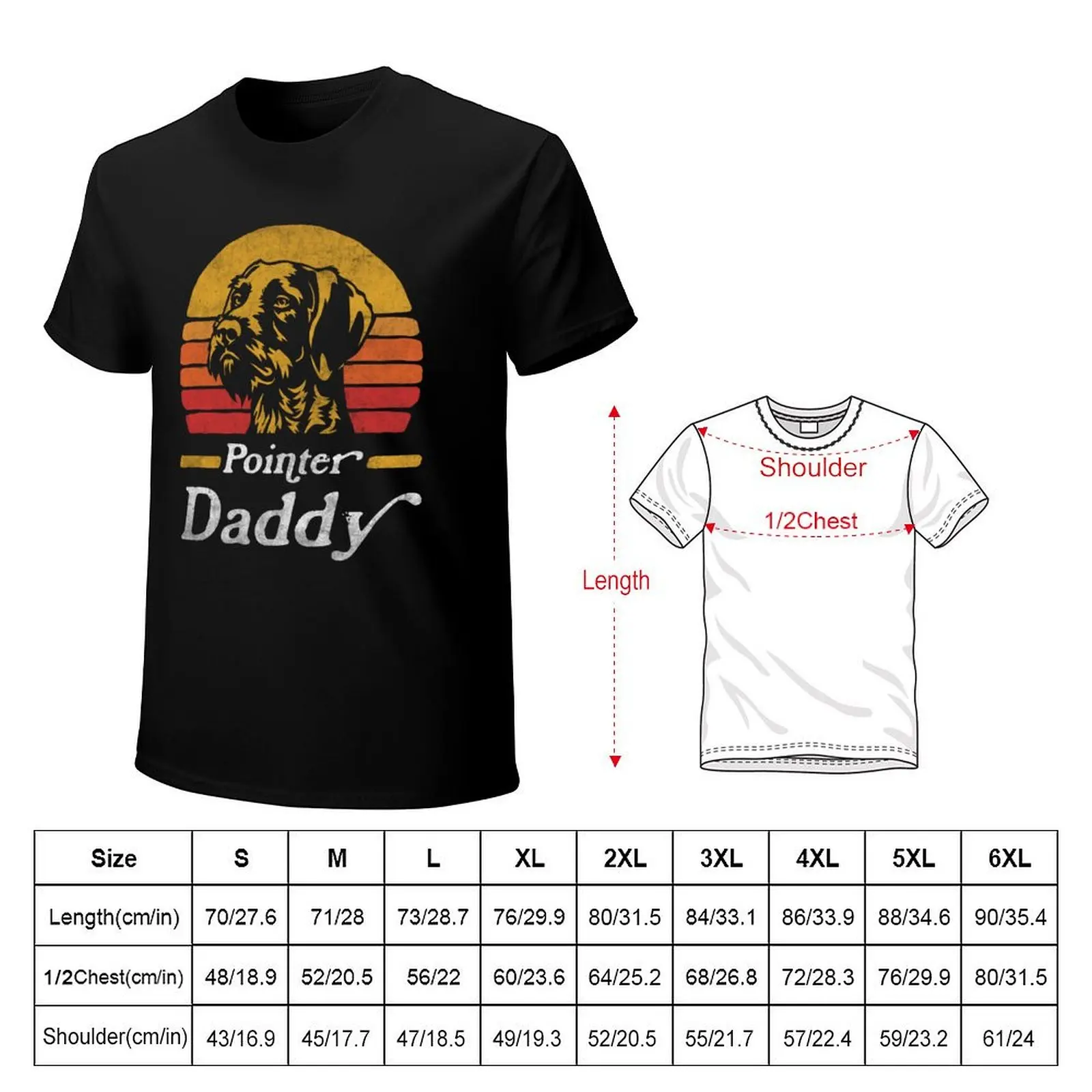 Retro Vintage German Wirehaired Pointer Daddy T-Shirt t shirt man casual T-Shirt