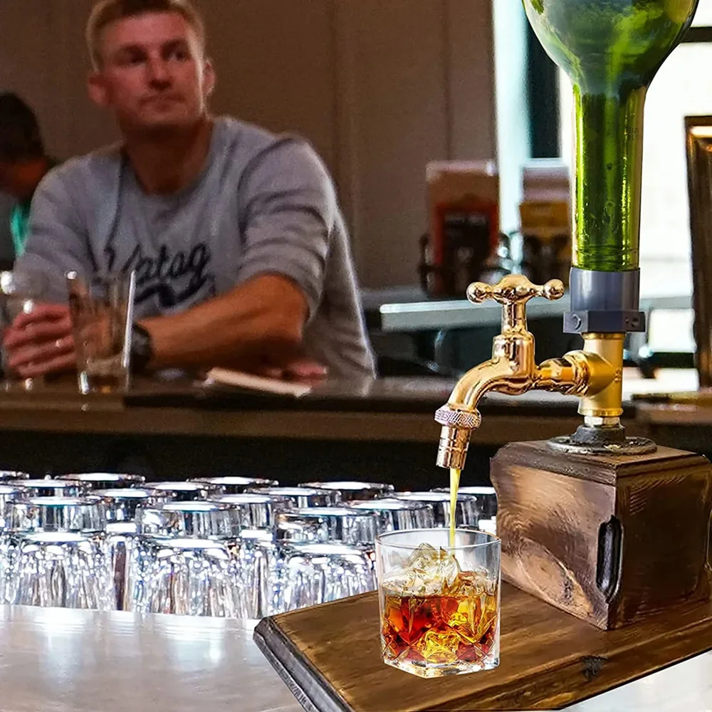 صنبور على شكل شرب الكحول الخمور المشروبات البيرة النار موزع ، خشبي ويسكي الخمور موزع لشريط المنزل ، الرجال هدية للأب #3