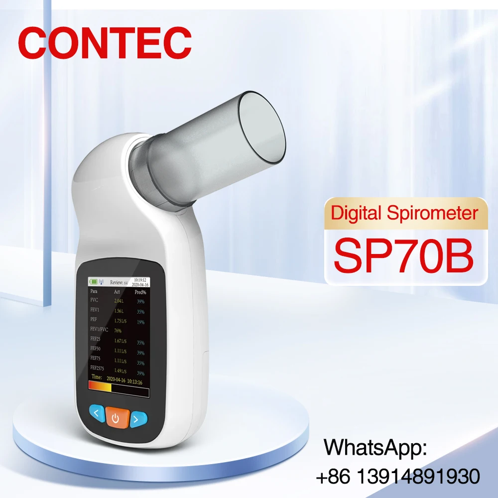 CONTEC Цифровой спирометр SP70B Диагностика дыхания легких Виталограф Спирометрия CONTEC Цифровой спирометр SP70B Диагностика дыхания легких Виталограф Спирометрия