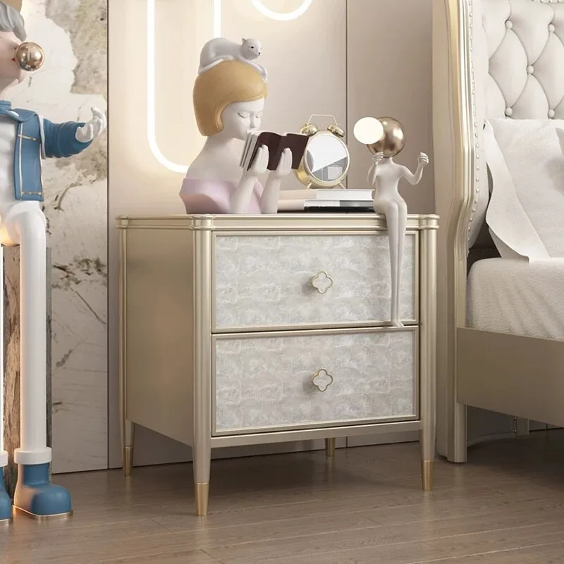 American light luxury bedside table natural shell minimalist designer locker new small apartment bedroom bedside table