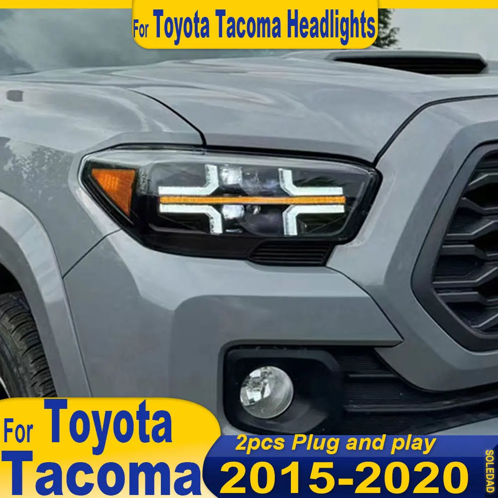 

Фара для Toyota Tacoma 2015-2020 годов выпуска, модернизированная, с LED-дневными ходовыми огнями и LED-поворотниками.