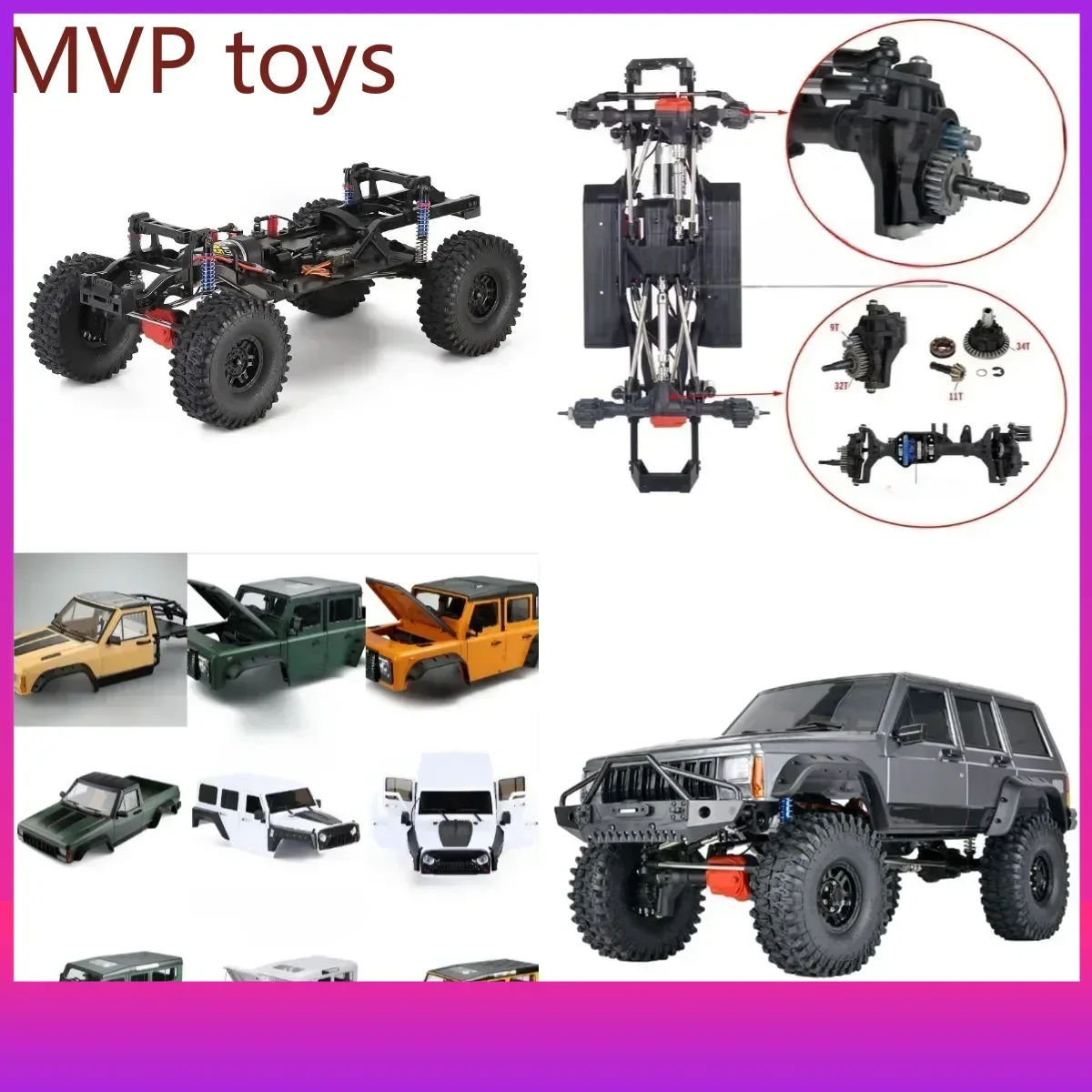 

RC 313mm 2-Speed Transmission Chassis Frame with Differential Portal Axle for Trxs TRX-4 1/10 RC Car DIY Parts