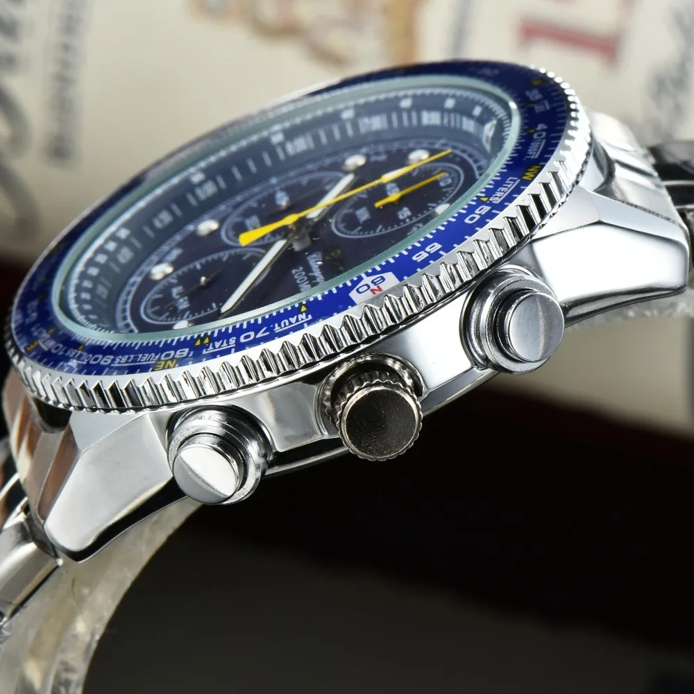 ساعة رجالية عالية الجودة فاخرة من العلامة التجارية الأصلية من seikoHot ، ساعة متعددة الوظائف مقاومة للماء من الفولاذ المقاوم للصدأ كرونوغراف AAA