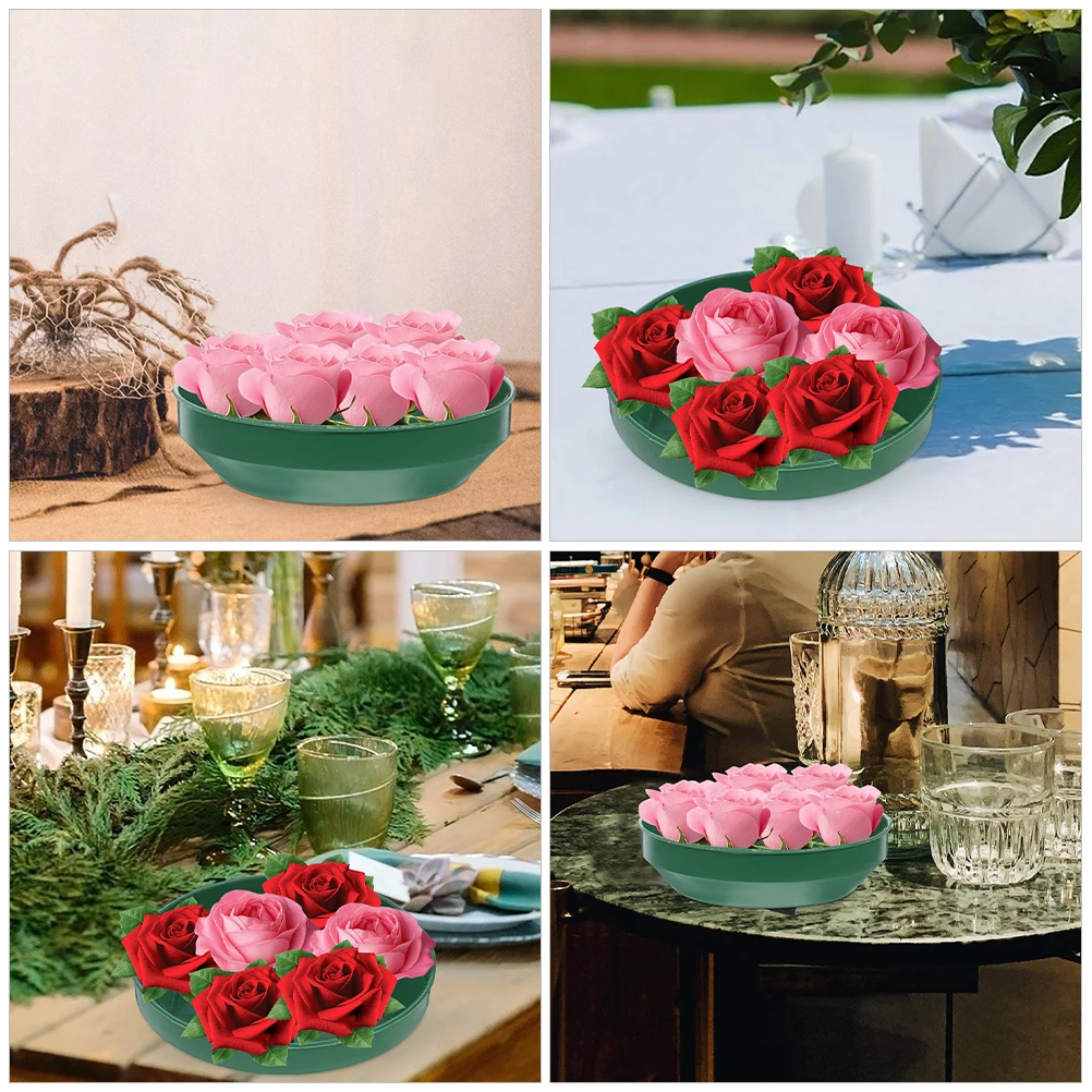 

14Pcs Round Pin Disc Decor Foam Trays for Flower Arrangements Floral Mud Holder Table Wedding Arch Door Decoration Supplies