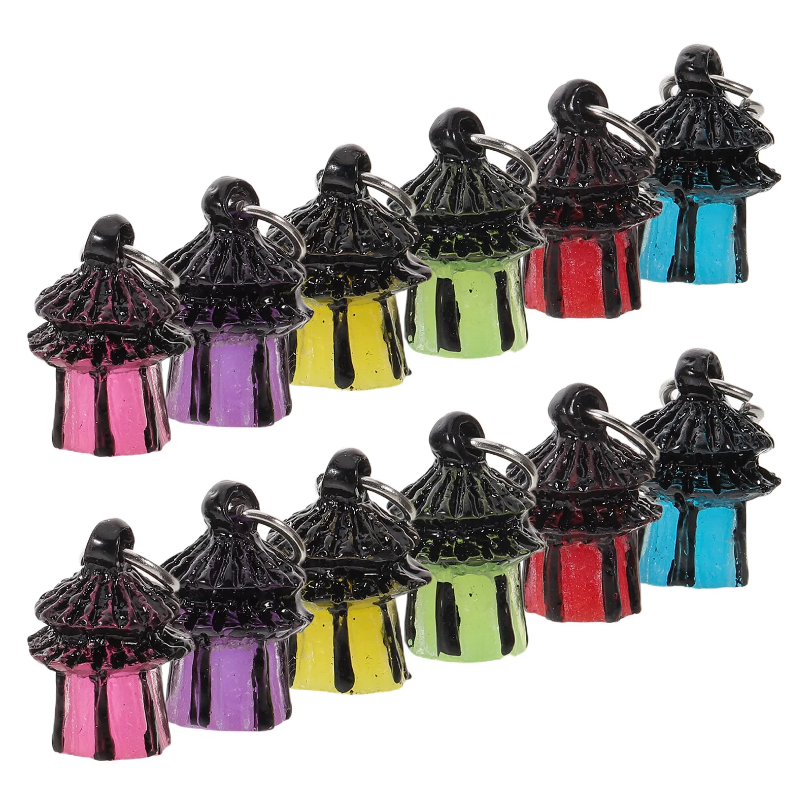 14Pcs Luminous Mini Lantern Ornaments Tiny Resin Lights for Fairy Garden Micro Landscape Decor Dollhouse Porch Light Outdoor