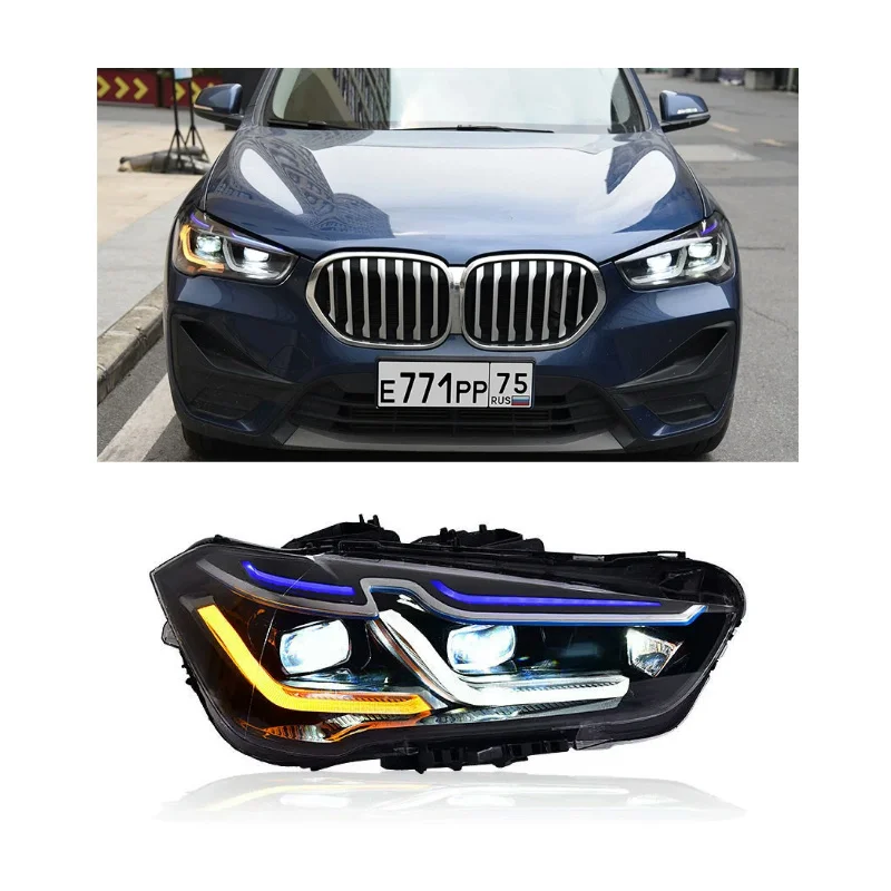

X1 F48 Обновление фар для BMW 2016-2019 F48 F49 Светодиодные фары DRL Сигнальные линзы проектора Автоматические фары Галогенный ксенон Модифицированный