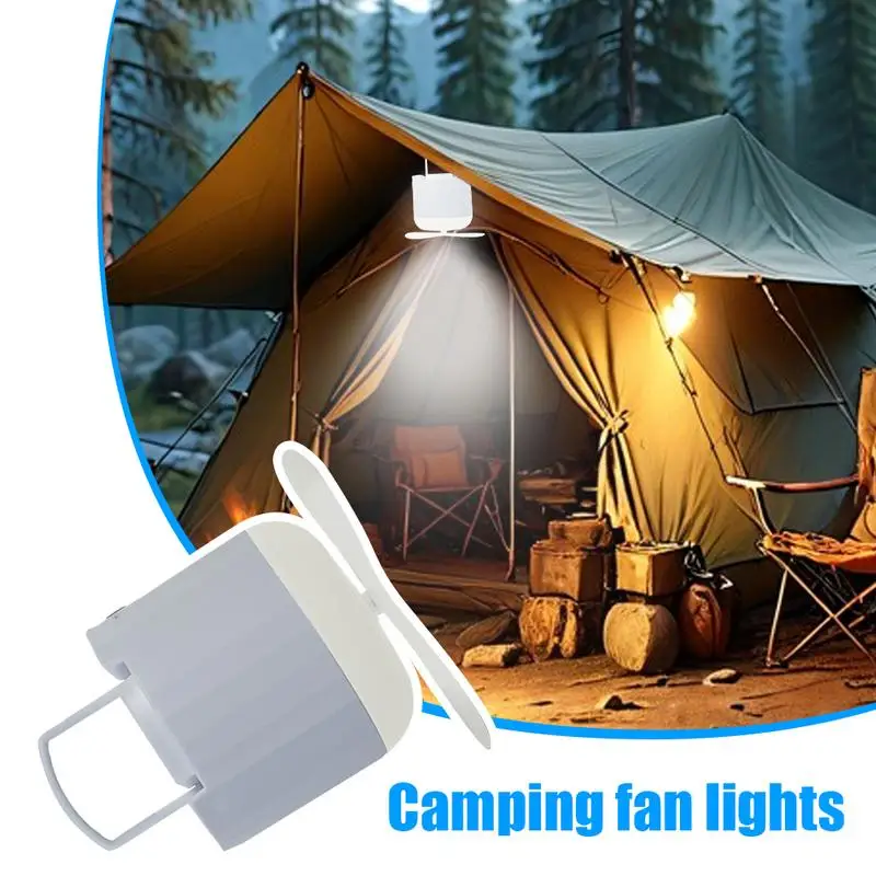 Camping Fan With Light LED Light Cooling Fan For Camping Ceiling Summer Air Cooler For Tents And Gardens Indoor Outdoor Use For