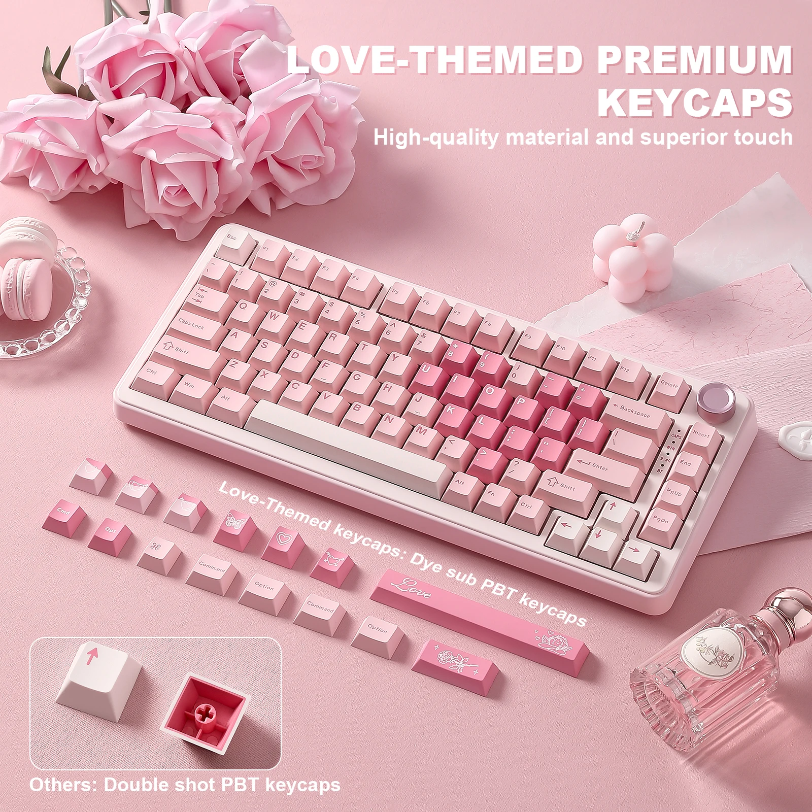 ★人気★YUNZII B75 PRO ゲーミングキーボード　ピンク Amazon | YUNZII B75 PRO 75% ガスケットゲーミングキーボード 無線