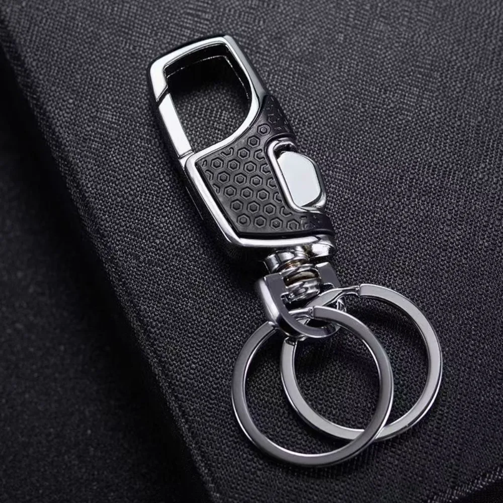 Creative One Click Open Car Key Chain Thickened Black Clasp Keyring Holder Loss-proof Portable Belt Key Chain Gifts