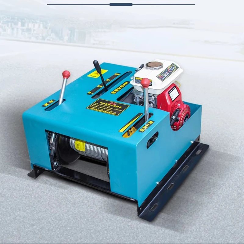 Horizontal heavy-duty winch gasoline hoist traction machine electric winch construction site gasoline engine hoist