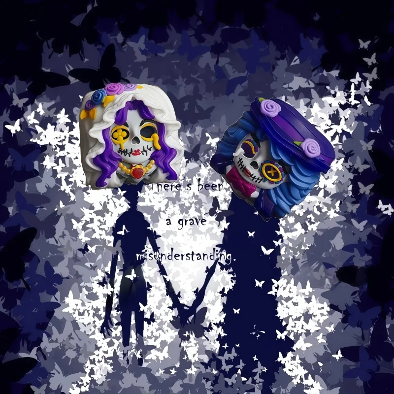 

Клавиатура на тему Хэллоуина, труп невесты, одиночный креативный материал из смолы, полупрозрачный индивидуальный материал Esc, многослойное капельное положение с перекрестной осью