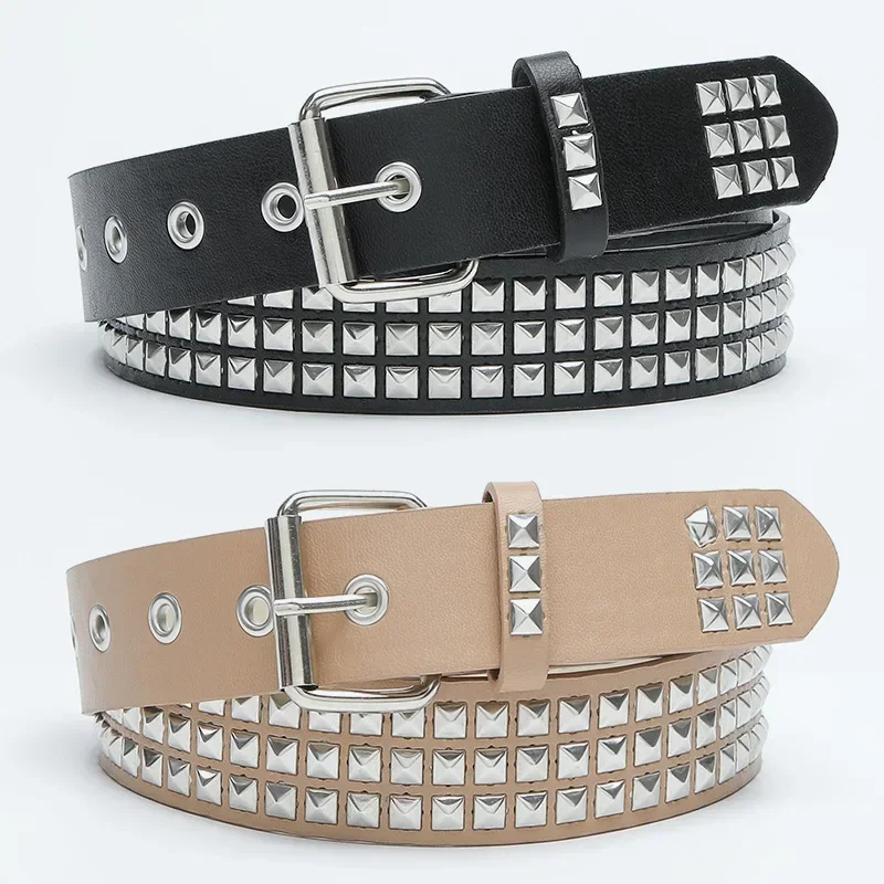 

Studded Belt for Women with Pyramid Rivet Decoration and Punk Style cinturones para hombre