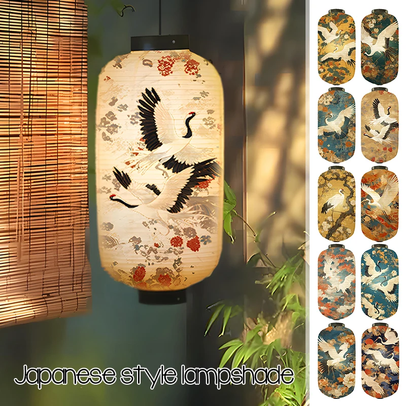 White Crane Printed Japanese Style Lantern Large Size 35/45/55cm Lantern Decor Party Festival Pub Restaurant Lantern New Year