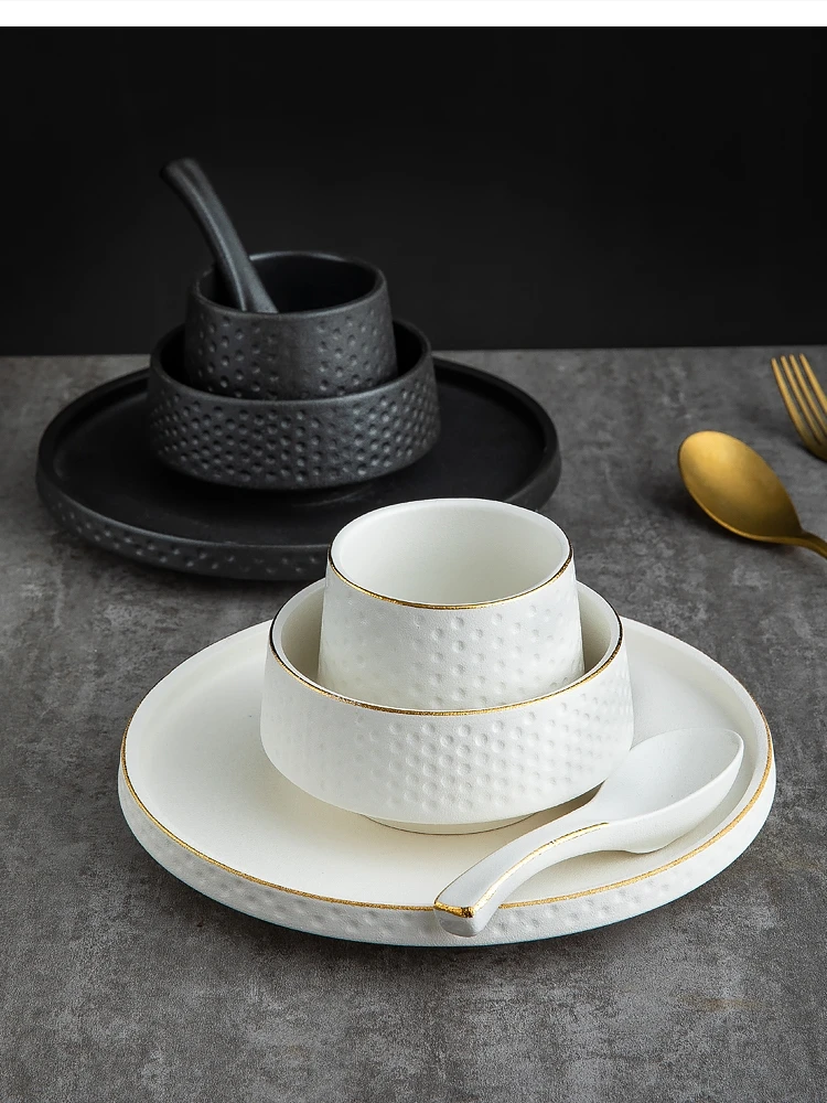 

Japanese-style business dining plates ceramic three/four-piece restaurant high-end hotel tableware set