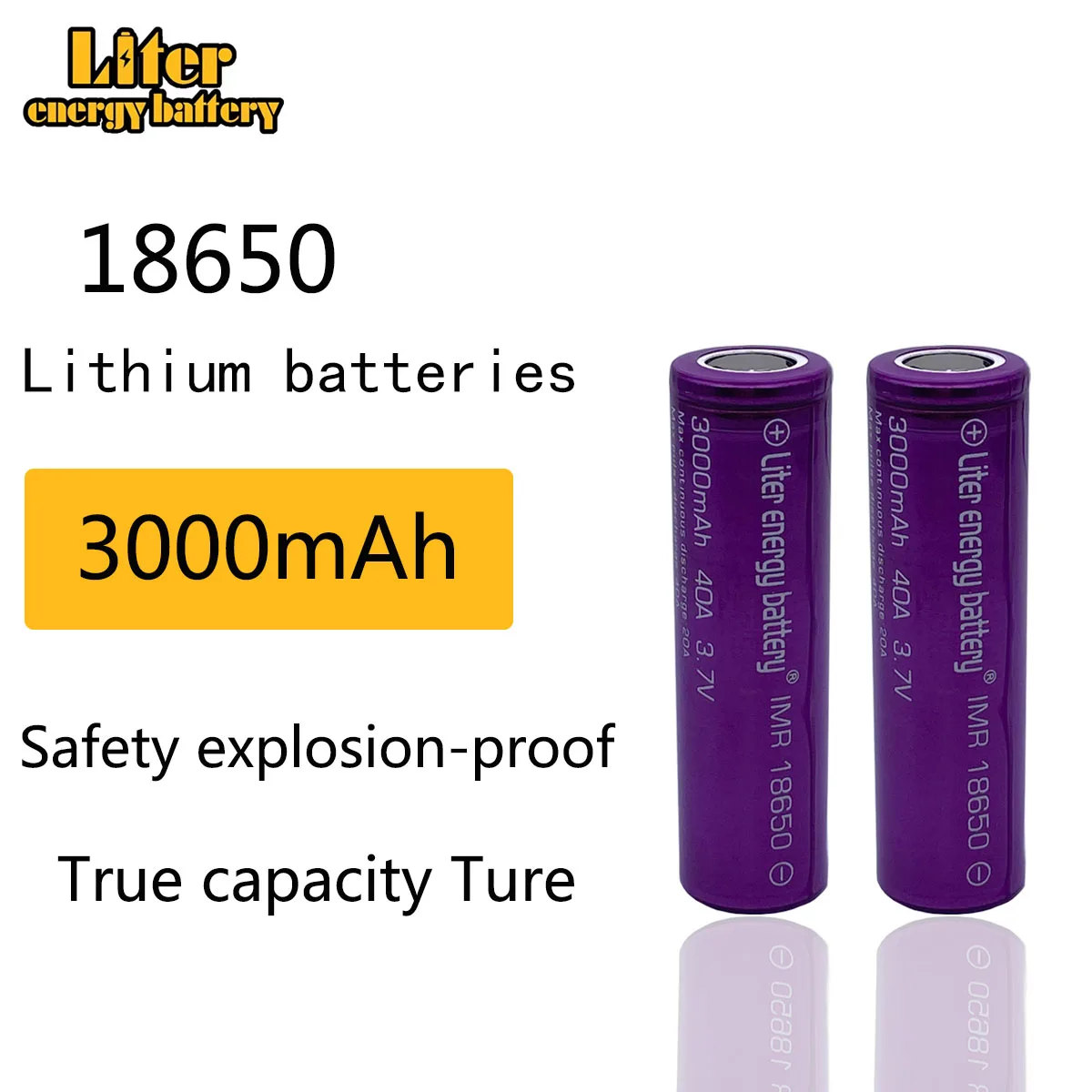 High Quality original 18650 Liter energy Battery 3000mah 40a Li-Mn battery for Electronic Cigarette box mod Vaporizer Mod vape