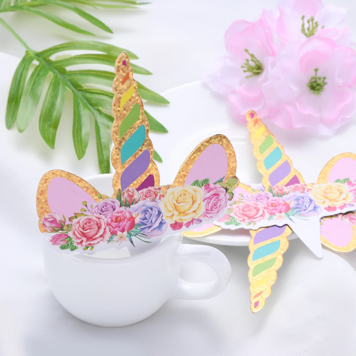 

24pcs Unicorn Cake Toppers Picks Cartoon Cupcake Decorations Dessert Party Supplies Birthday Kids ShowerCake Scenery