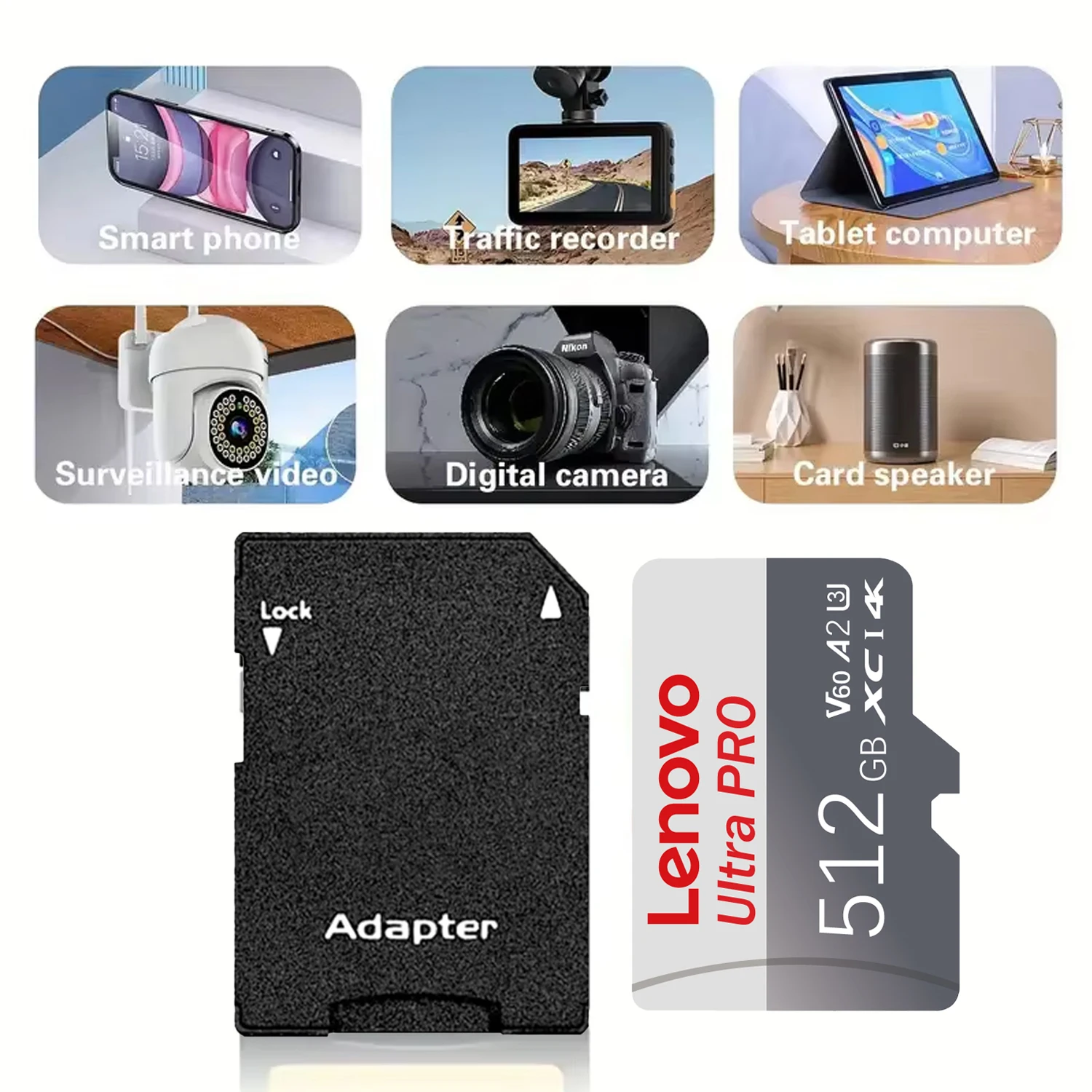 Lenovo Performance SD Card Class 10 Memory Card 128GB U3 V60 High Speed Flash Cards 512GB 256GB For Nintendo Switch - view 4