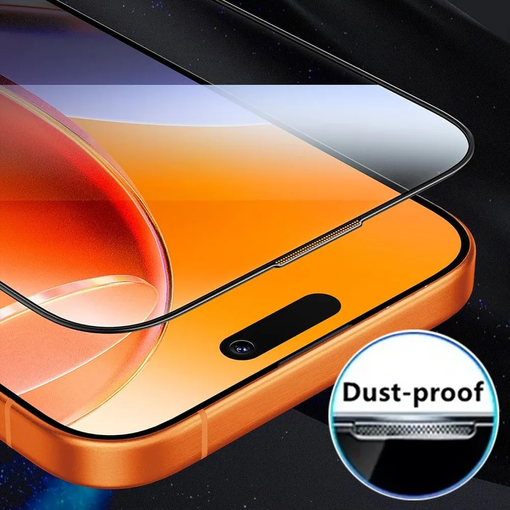 3 قطعة زجاج مقسى فائق الوضوح لهاتف آيفون 17 16 15 14 Pro Max Air 16 15 14 Plus 13 12 11 Pro XR XS زجاج تركيب خالٍ من الغبار #4