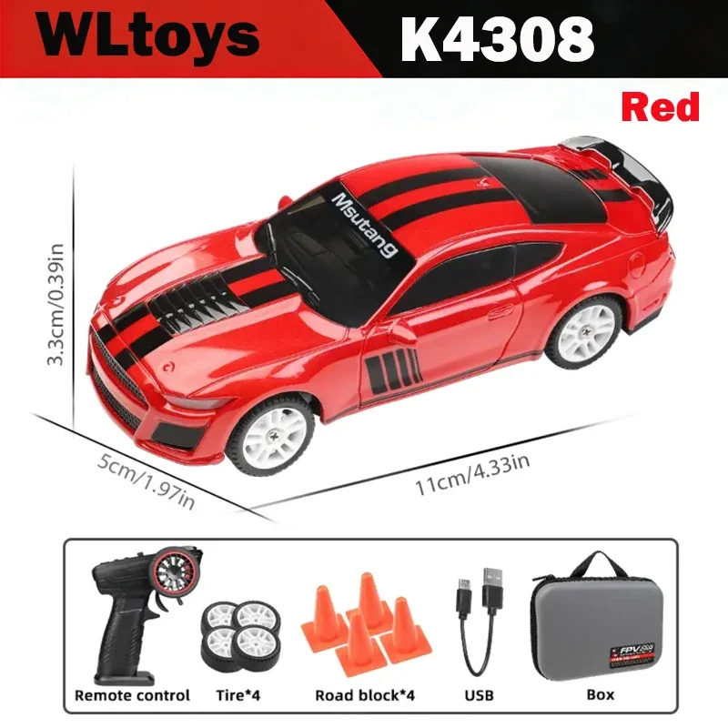 WLtoys 1:43 K4308 Mini RC Car  2.4G Racing 14KM/H 4WD Electric High Speed Remote Control Drift Toys for Children Gifts