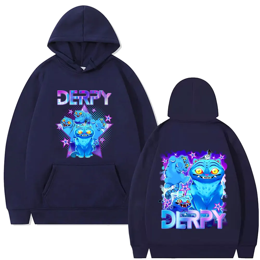 Kpop Demon Hunters Derpy Tiger Double Sided Hoodie Men Women Fashion Cartoon Trend Pullover Hoodies Male Vintage Cool Streetwear