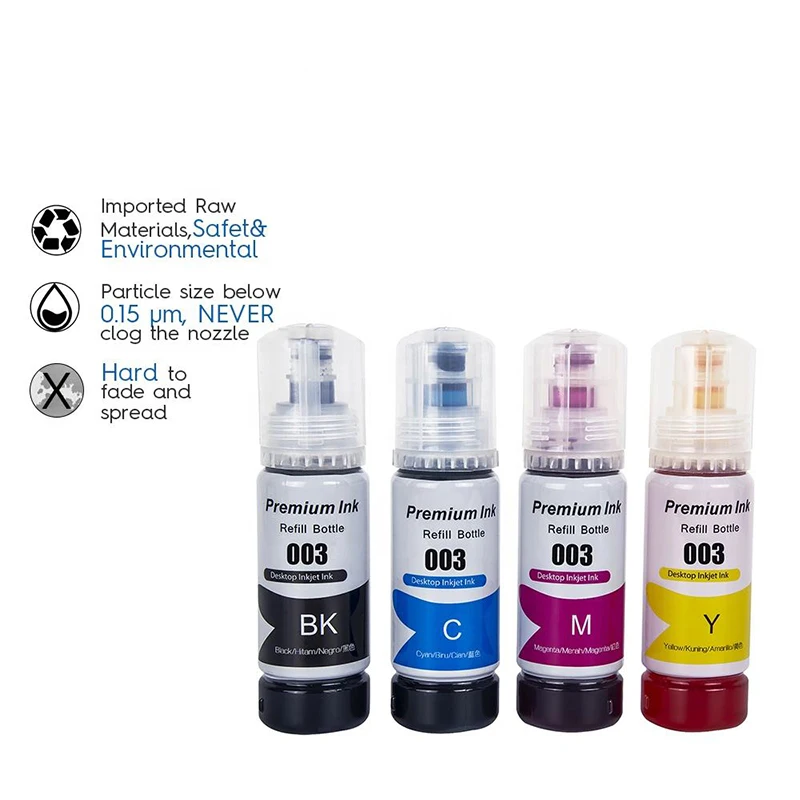 003 Premium Compatible Color Bulk Water Based Bottle Refill Tinta Dye Ink for Epson L3100 L5196 L3110 L3150 Printer