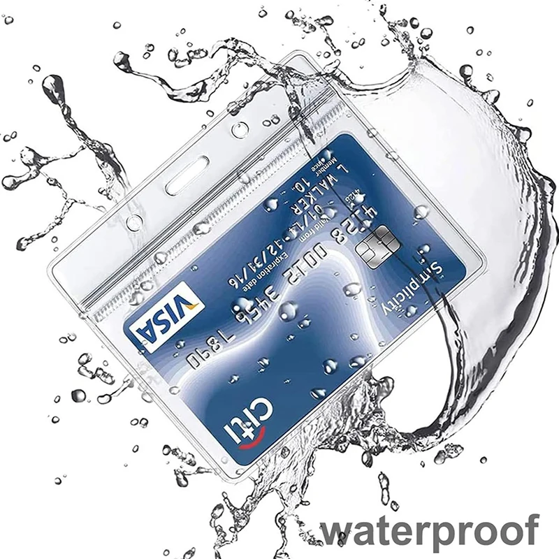 1/2/3/6PCS Pack PVC Card Holder with Expandable Hanging Rope Vertical Horizontal Available Cards Storage Protection Supplies ZYF
