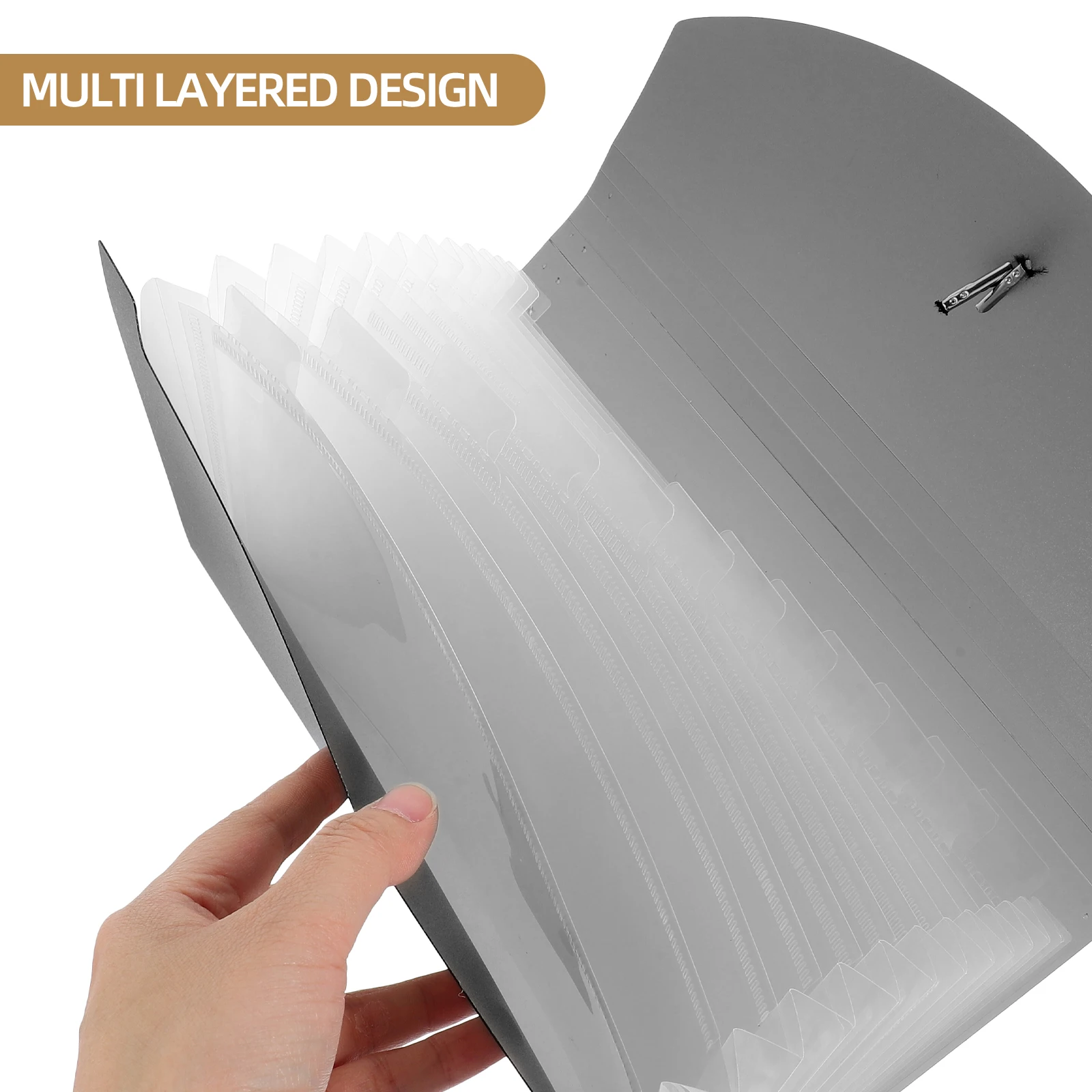 

Document Organizer Receipt Storage Large Capacity File Folder Black Color Multiple Layers Office Paper Holder